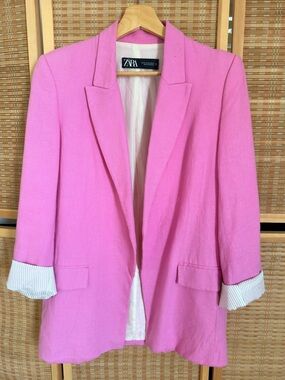 Zara Hot Pink Relaxed Blazer